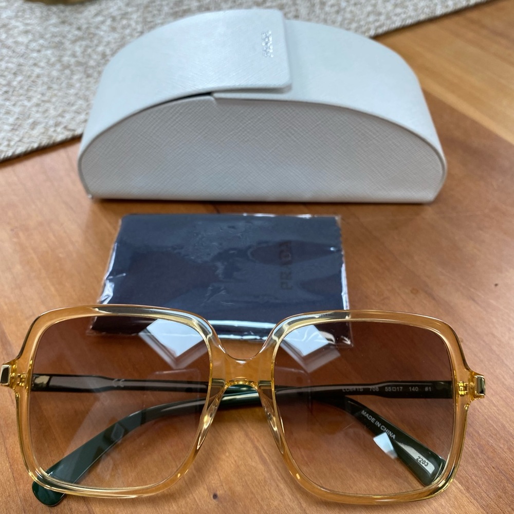 Longchamp 641S Oversized Sunglasses and Prada Case
